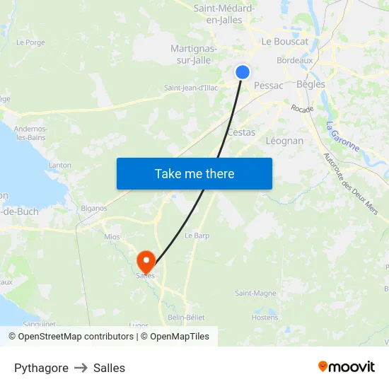 Pythagore to Salles map