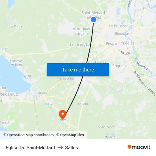 Eglise De Saint-Médard to Salles map