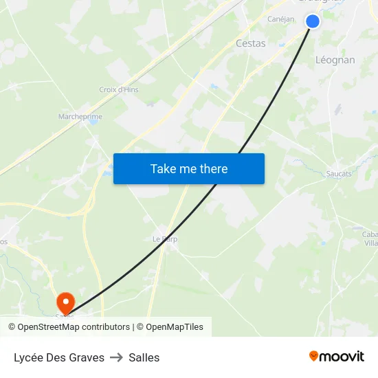 Lycée Des Graves to Salles map