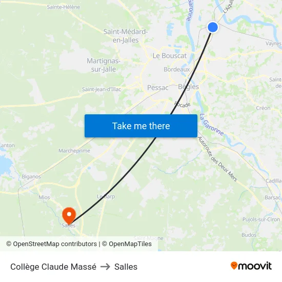 Collège Claude Massé to Salles map