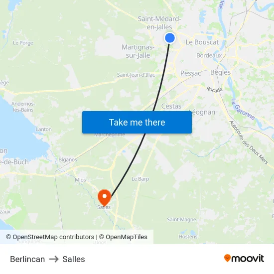 Berlincan to Salles map