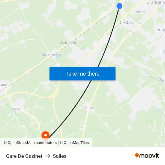 Gare De Gazinet to Salles map
