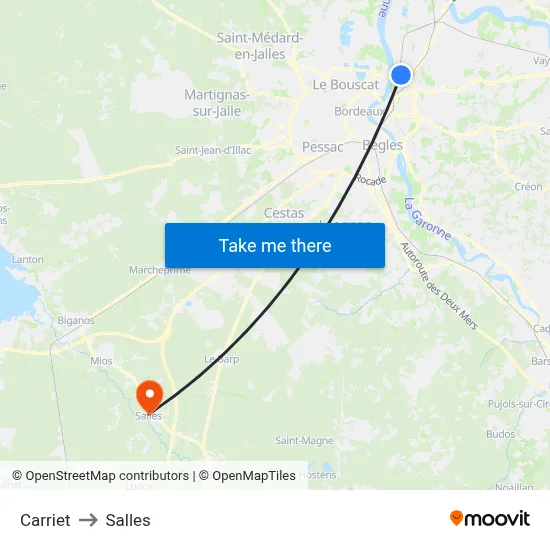 Carriet to Salles map
