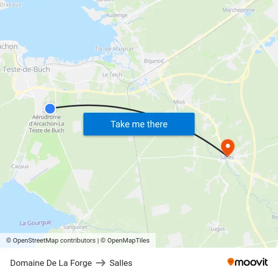 Domaine De La Forge to Salles map