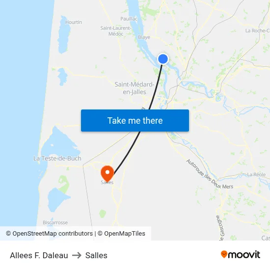 Allees F. Daleau to Salles map