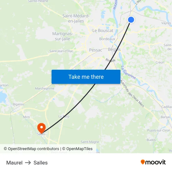 Maurel to Salles map