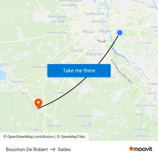 Bouchon De Robert to Salles map