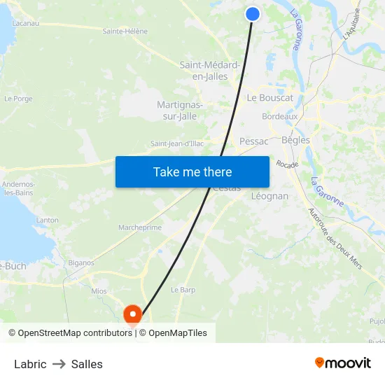 Labric to Salles map