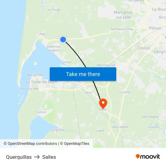 Querquillas to Salles map