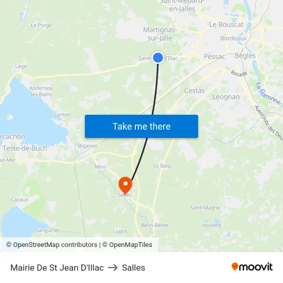 Mairie De St Jean D'Illac to Salles map