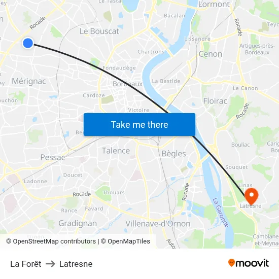 La Forêt to Latresne map