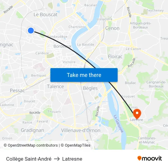 Collège Saint-André to Latresne map