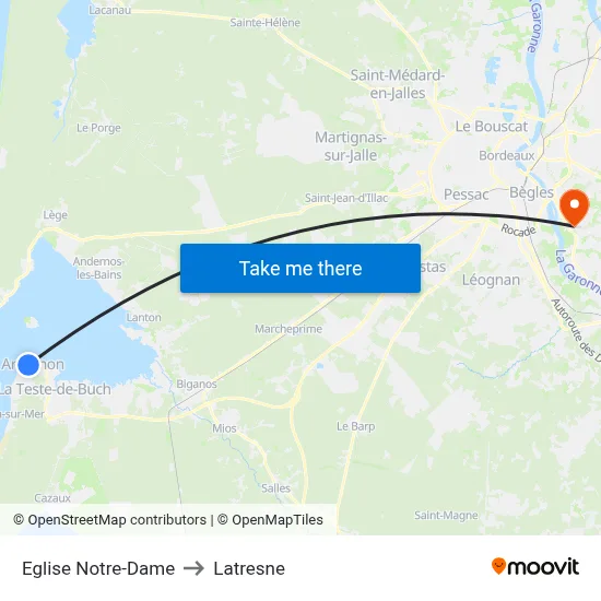 Eglise Notre-Dame to Latresne map