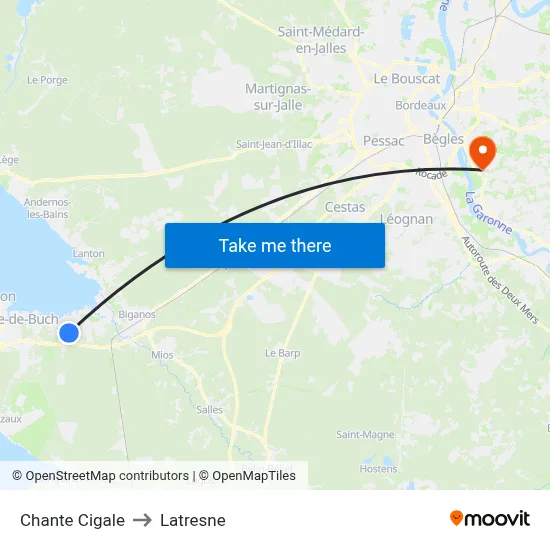 Chante Cigale to Latresne map