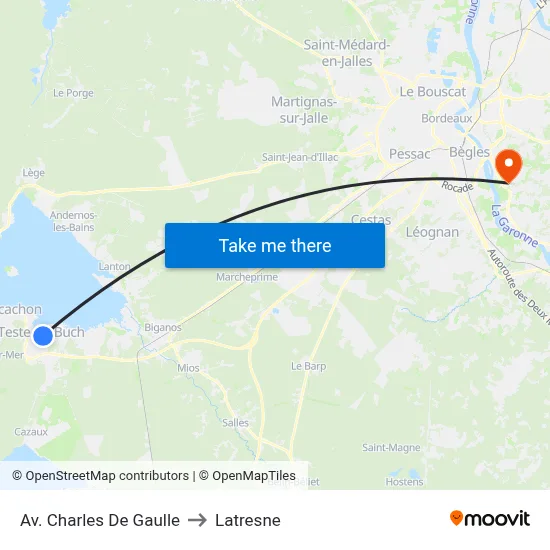 Av. Charles De Gaulle to Latresne map