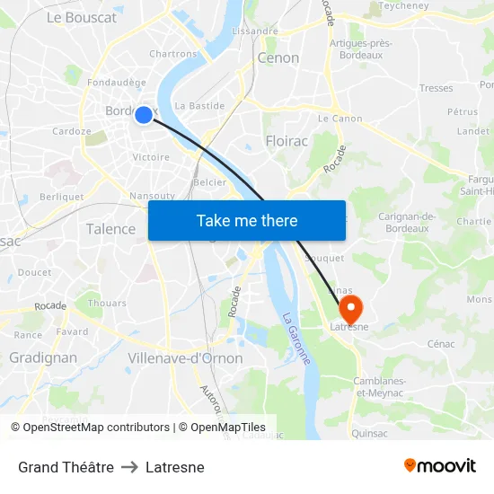 Grand Théâtre to Latresne map