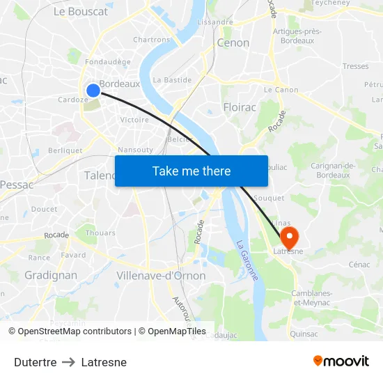 Dutertre to Latresne map
