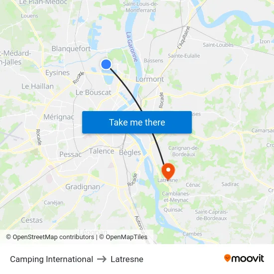 Camping International to Latresne map