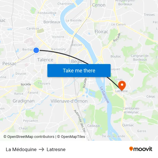 La Médoquine to Latresne map