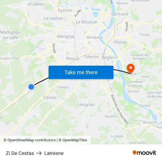 Zi De Cestas to Latresne map
