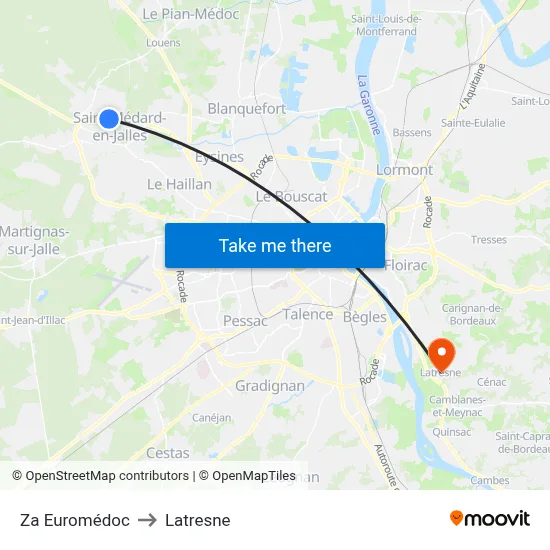Za Euromédoc to Latresne map
