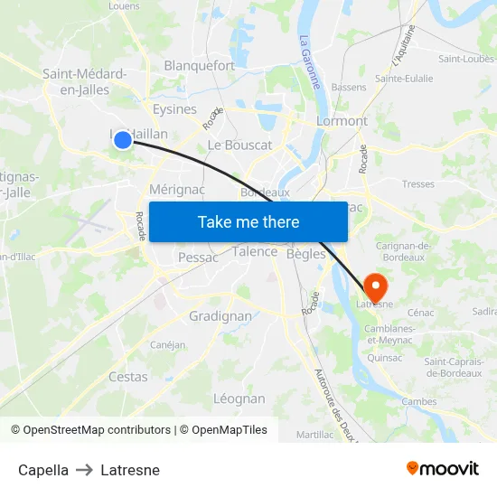 Capella to Latresne map