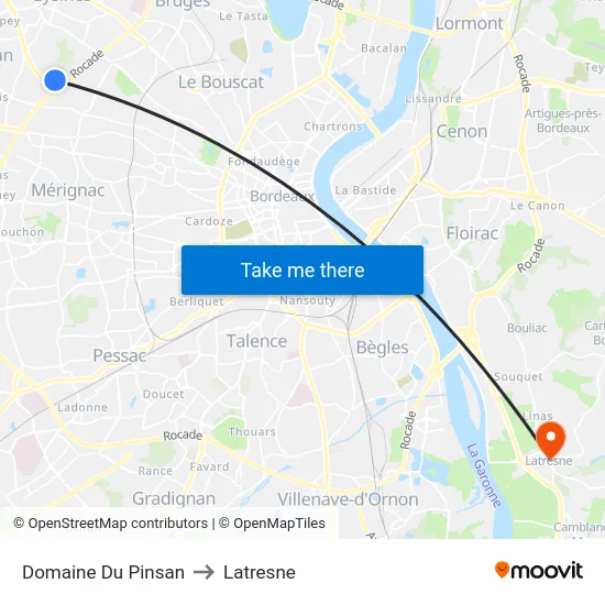 Domaine Du Pinsan to Latresne map