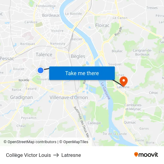 Collège Victor Louis to Latresne map