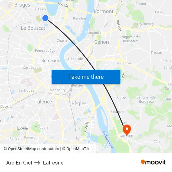 Arc-En-Ciel to Latresne map