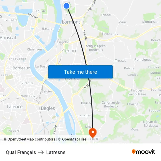 Quai Français to Latresne map