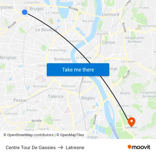 Centre Tour De Gassies to Latresne map