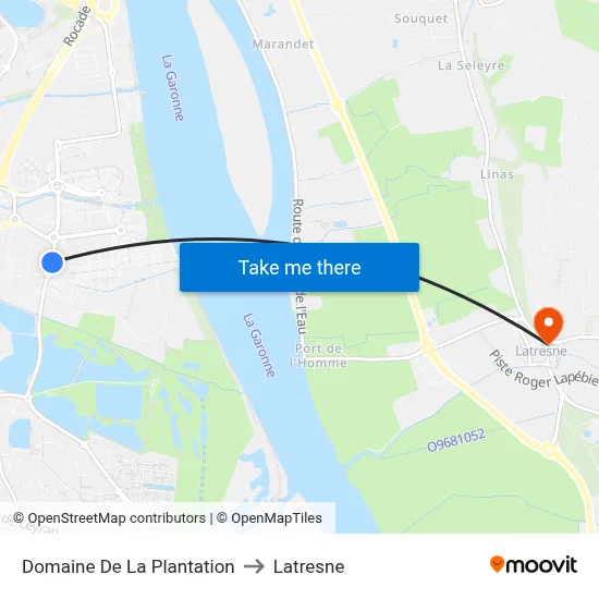Domaine De La Plantation to Latresne map