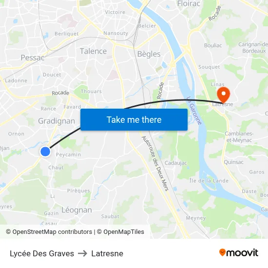 Lycée Des Graves to Latresne map