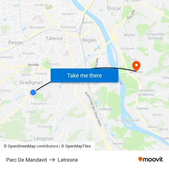 Parc De Mandavit to Latresne map