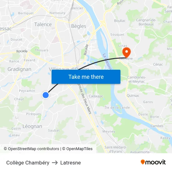 Collège Chambéry to Latresne map