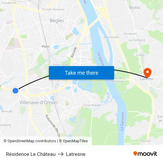 Résidence Le Château to Latresne map