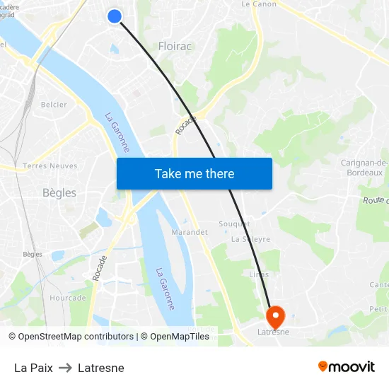 La Paix to Latresne map