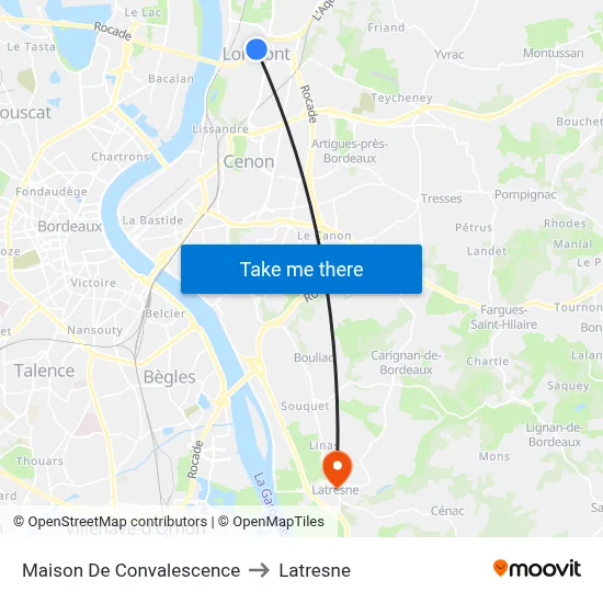 Maison De Convalescence to Latresne map