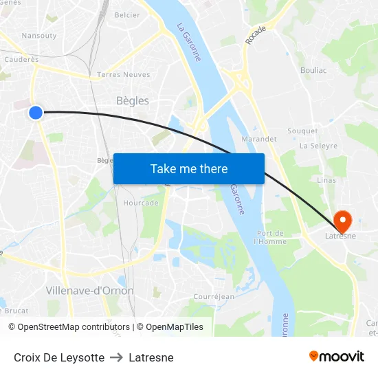Croix De Leysotte to Latresne map