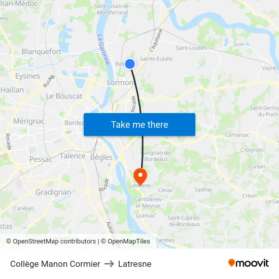 Collège Manon Cormier to Latresne map