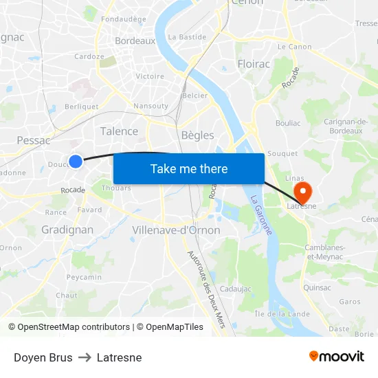 Doyen Brus to Latresne map