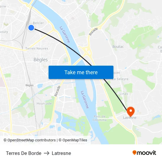 Terres De Borde to Latresne map
