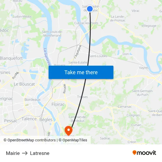 Mairie to Latresne map