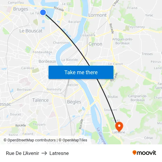 Rue De L'Avenir to Latresne map