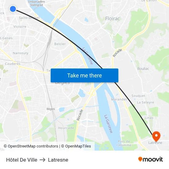 Hôtel De Ville to Latresne map