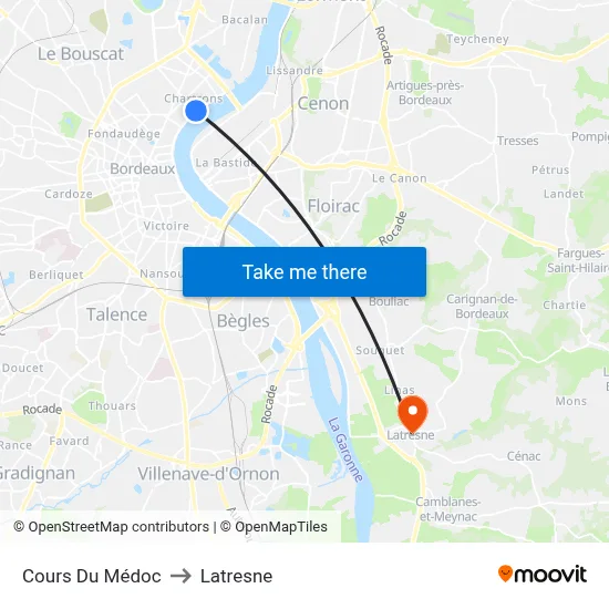 Cours Du Médoc to Latresne map