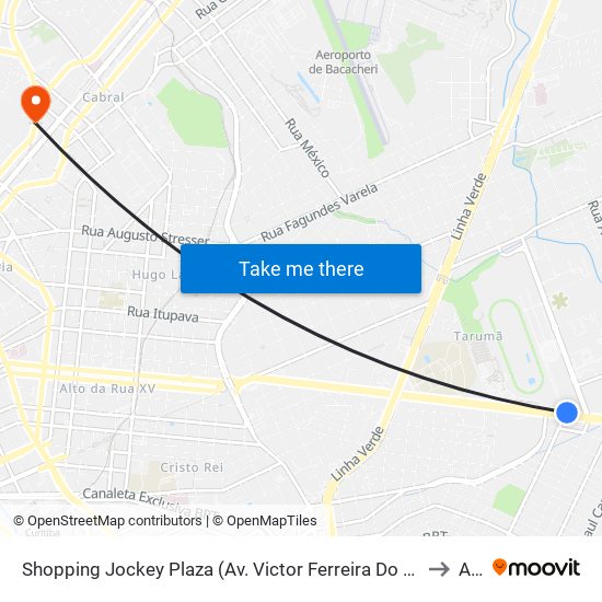 Shopping Jockey Plaza (Av. Victor Ferreira Do Amaral, 2300) to Ahu map