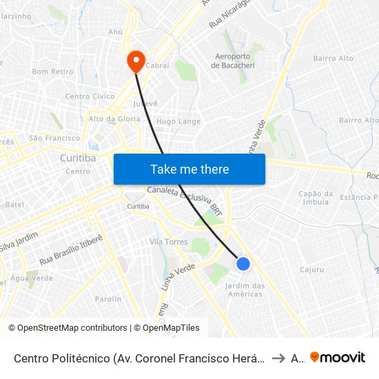 Centro Politécnico (Av. Coronel Francisco Heráclito Dos Santos, 400) to Ahu map