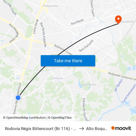Rodovia Régis Bittencourt (Br 116) - Passarela to Alto Boqueirão map