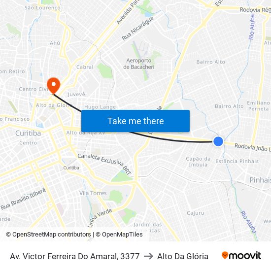 Av. Victor Ferreira Do Amaral, 3377 to Alto Da Glória map